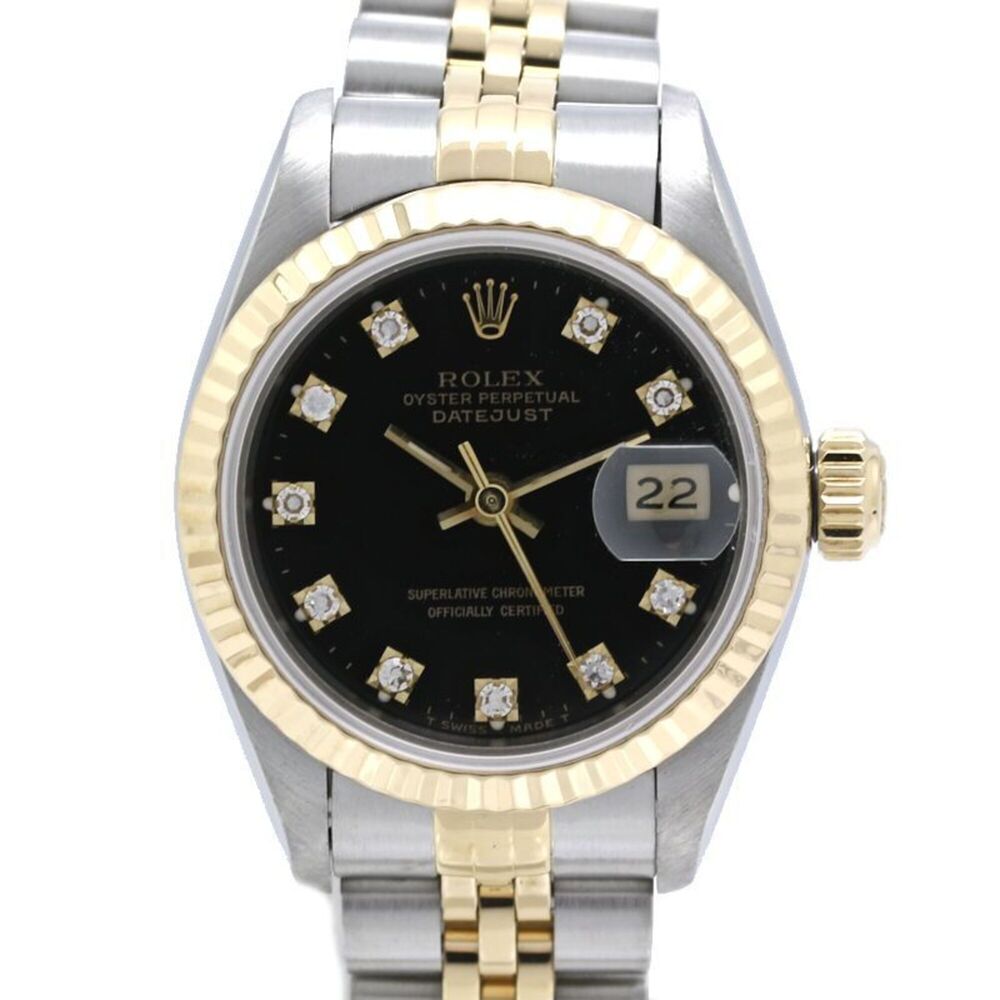 ROLEX Datejust 10P Diamond 69173G Women's Watch SSx18K Yellow Gold 40465